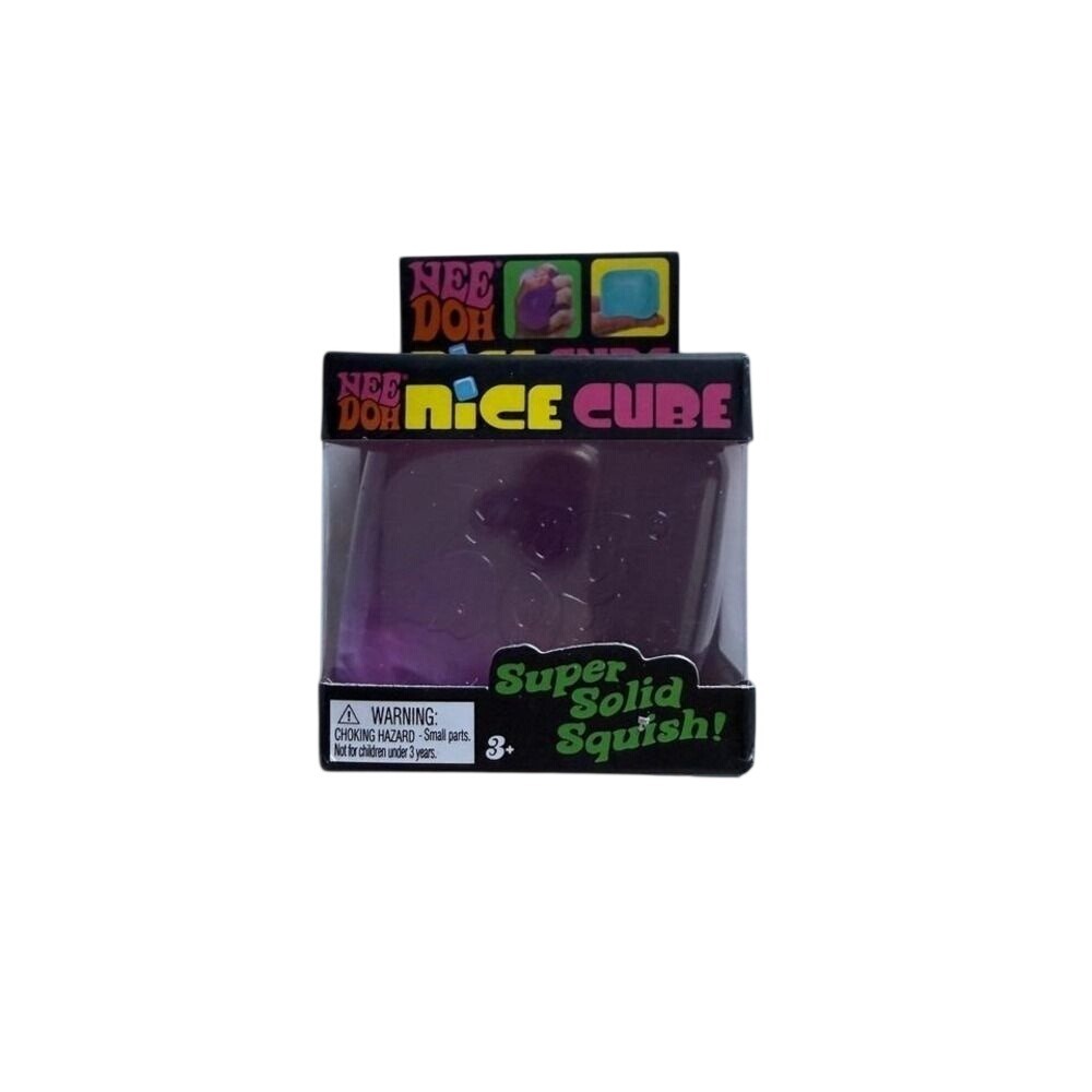 Schylling NeeDoh Nice Cube Purple Super Solid Squish Fidget Toy NCBND New